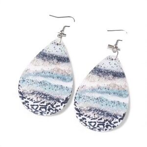 Water Drop Pattern Beach Wave Printed Dangle
Earrings